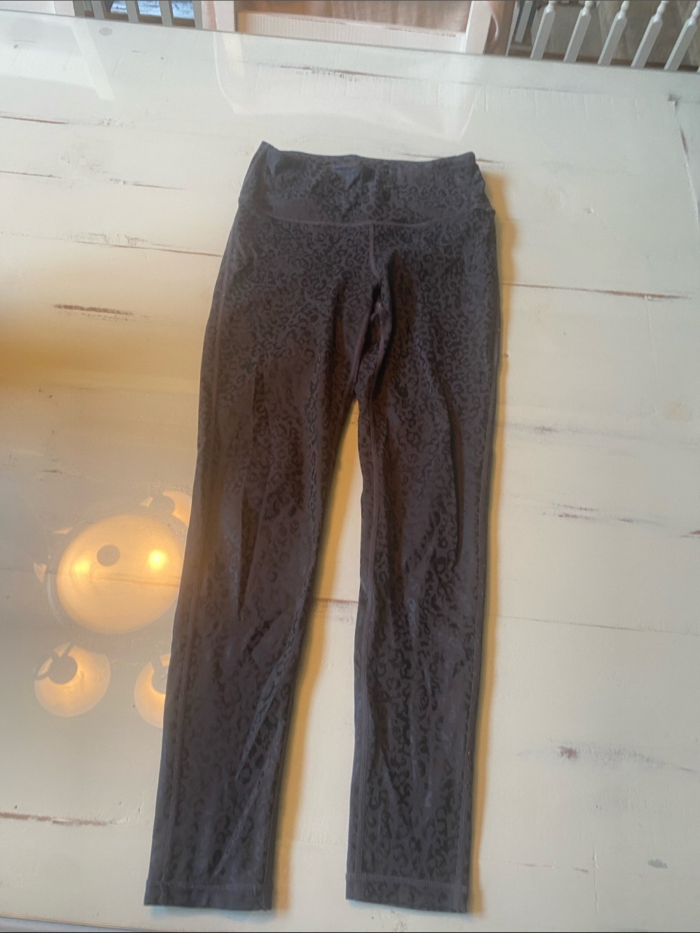 Mono B Black Leopard-Print Leggings